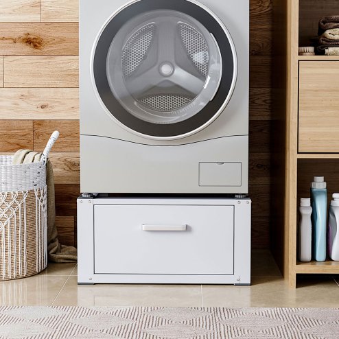 Living and Home Washing Machine Dryer Pedestal with Drawer