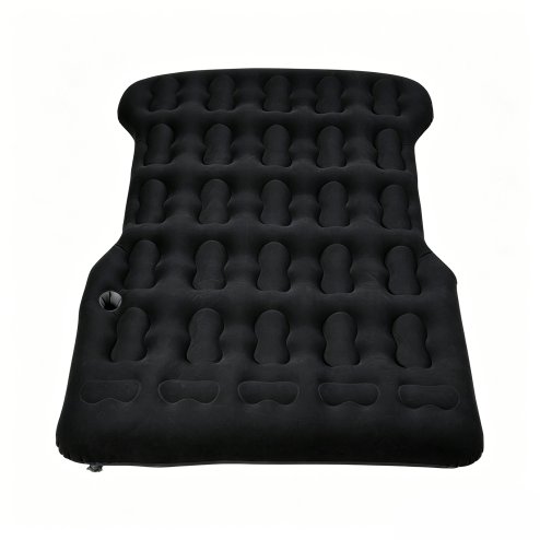 Living and Home 130x180cm Black Flocked SUV Car Inflatable Air Mattress with Built-in Automatic Air Pump, Portable Back Seat Camping Air Bed