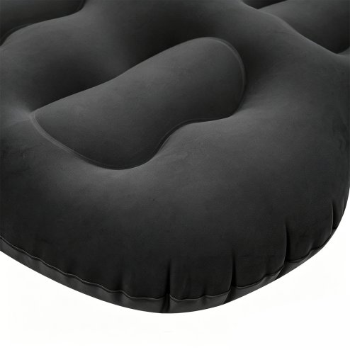 Living and Home 130x180cm Black Flocked SUV Car Inflatable Air Mattress with Built-in Automatic Air Pump, Portable Back Seat Camping Air Bed