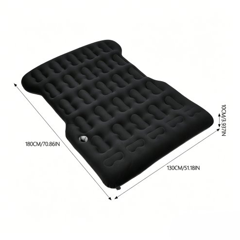 Living and Home 130x180cm Black Flocked SUV Car Inflatable Air Mattress with Built-in Automatic Air Pump, Portable Back Seat Camping Air Bed