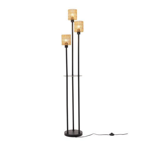 3-Light Boho Rustic Floor Lamp No Bulb