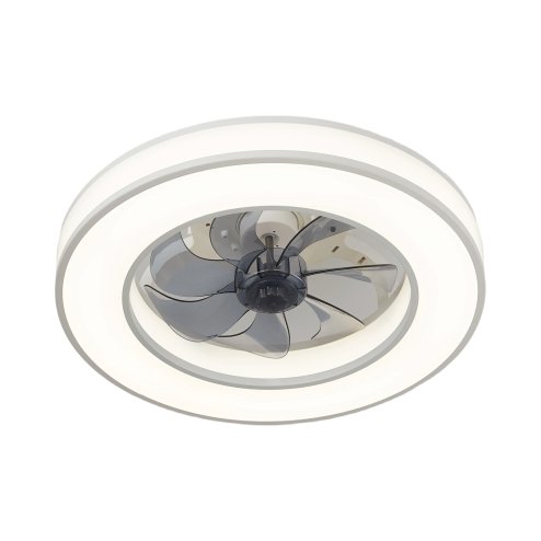 Living and Home Round White RGB Smart Ceiling Fan Light, 7 ABS Blades Reversible 6-Speed Dimmable LED Fan Lamp with Remote & APP Control