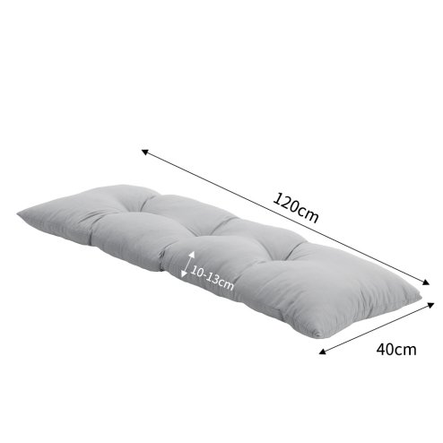 Living and Home Light Grey Rectangular Tufted Bench Cushion Seat Pad