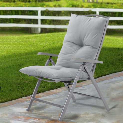 Living and Home Light Grey Rectangular Tufted Bench Cushion Seat Pad