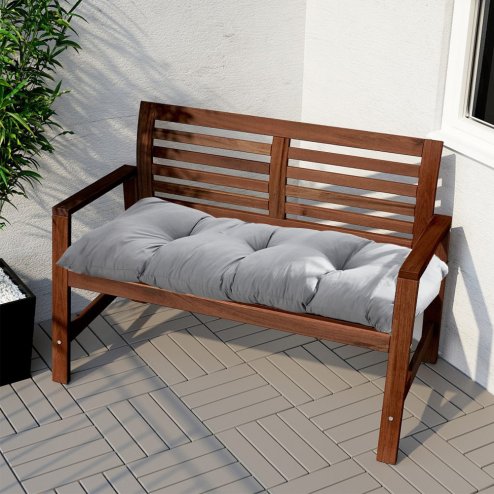 Living and Home Light Grey Rectangular Tufted Bench Cushion Seat Pad