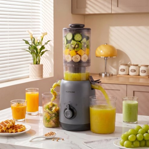 Living and Home 200W Cold Press Juicer Slow Masticating Machine
