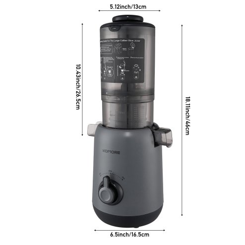 Living and Home 200W Cold Press Juicer Slow Masticating Machine