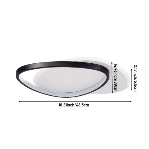 Living and Home Indoor Triangular Dimmable LED Ceiling Light with Remote Control