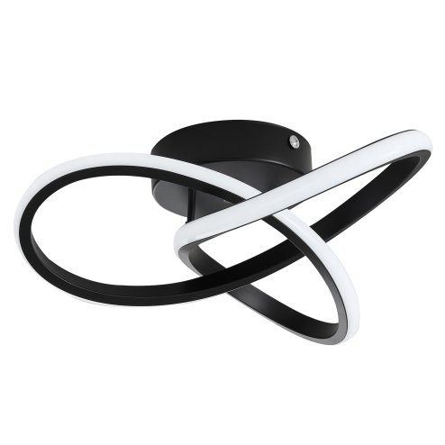 Living and Home 30cm Black Infinity Swirl LED Ceiling Light, 26W 6500K Cool White Modern Hallway Ceiling Lamp, Aluminum & Silicone Flush Mount Corridor Light