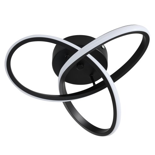 Living and Home 30cm Black Infinity Swirl LED Ceiling Light, 26W 6500K Cool White Modern Hallway Ceiling Lamp, Aluminum & Silicone Flush Mount Corridor Light