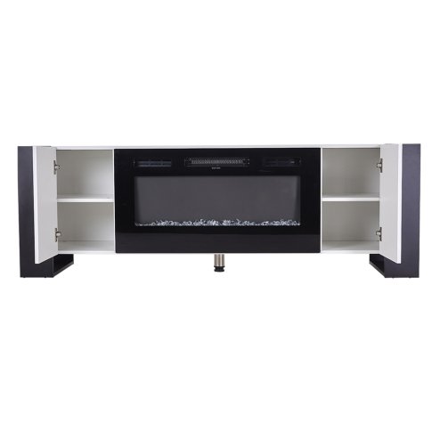 Living and Home Recessed Electric Fireplace TV Stand with Remote Control