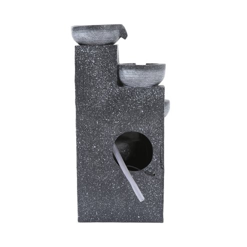 Living and Home Outdoor Solar-Powered Water Fountain Rockery Decor with LED Light, Cascading Stone Effect Water Feature
