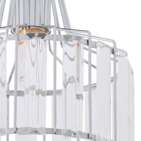 Living and Home 19cm Chrome Cylinder Crystal Flush Mount Ceiling Light, E27 Single Lamp Holder Metal Frame Corridor Ceiling Lamp (Bulbs Not Included)