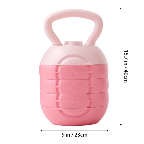 Living and Home 10kg Strength Training Soft Kettlebell with Non-Slip Handle, Pink