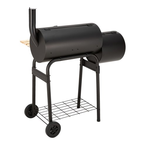 Living and Home Portable Outdoor Charcoal BBQ Grill with Offset Smoker