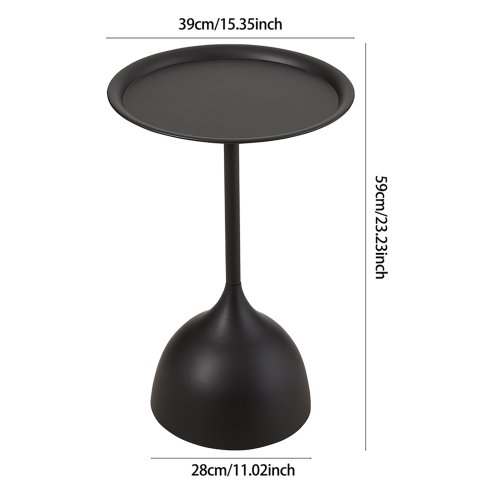 Living and Home Modern Small Round Metal Side Table 39cm Dia