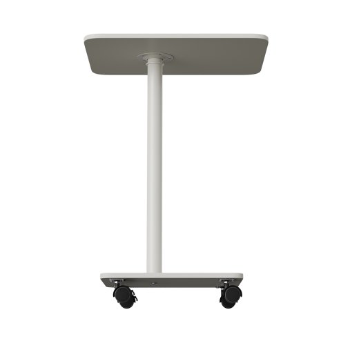 Living and Home C Shaped Side Table with Lockable Wheels, White