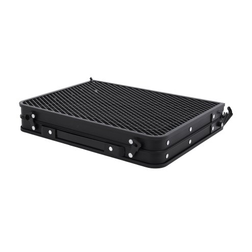 Living and Home Black Outdoor Portable Folding Camping Table, 63cm (W) x 41cm (D) x 28cm (H)