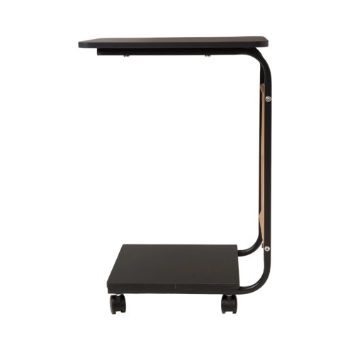 Living and Home C-Shaped Side Table with Storage Bag, Black