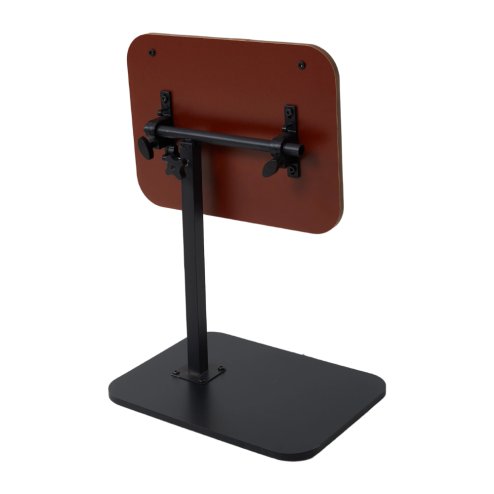 Living and Home 57-85cm Height Adjustable Side Table in Walnut, 360° Rotatable Tilt E1 MDF Top End Table with Black Iron Frame