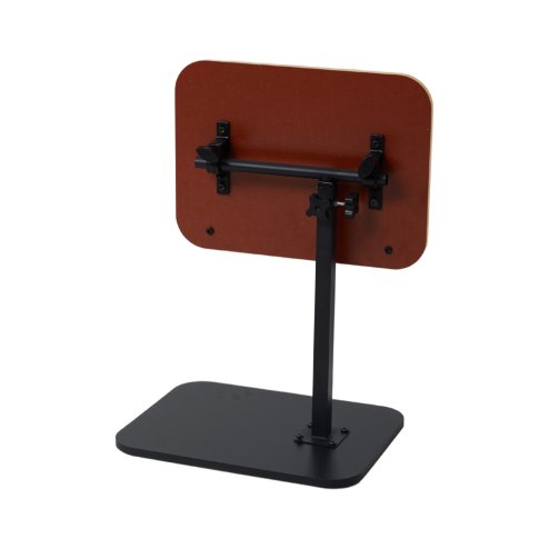 Living and Home 57-85cm Height Adjustable Side Table in Natural Wood, 360° Rotatable Tilt E1 MDF Top End Table with Black Iron Frame