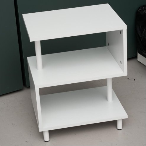 Living and Home 3-Tier S-shaped Wooden Side Table