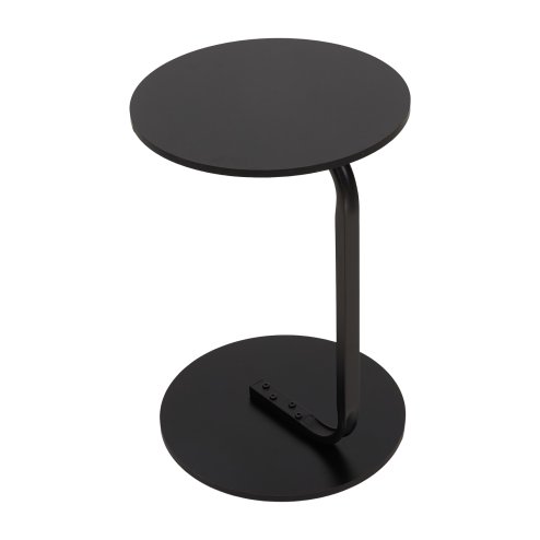 39cm Dia C-Shaped Side Table, Black