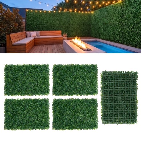 Living and Home 6Pcs Decorative Artificial Boxwood Panels for Indoor Outdoor 40x60cm