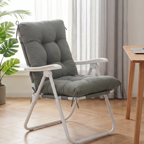 Living and Home Non-slip Garden Chair Cushion with Back for Indoor Outdoor, 110cm (W) x 50cm (D) x 15cm (H)