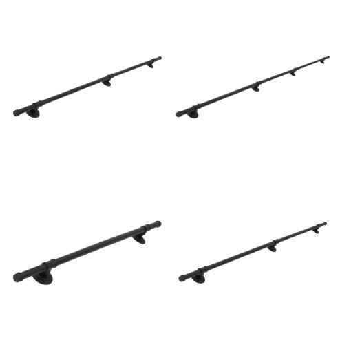 Living and Home 1/1.5/2/3M Matte Black Industrial Pipe Stair Handrail, 32mm Diameter Galvanized Steel Wall Mount Stair Rail with Complete Installation Hardware Kit for Indoor Steps