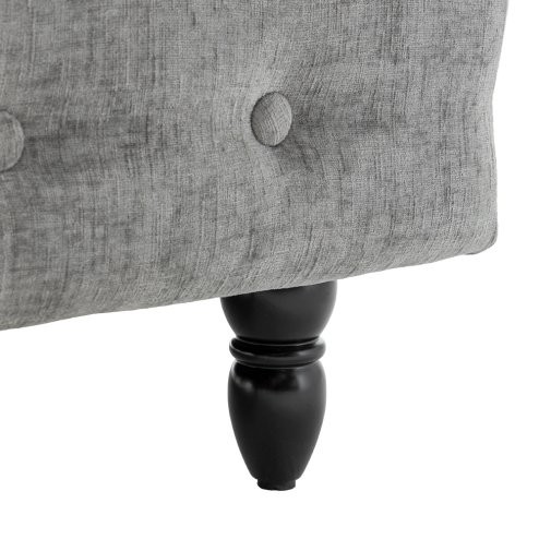 Living and Home Left Hand Facing Chenille Chaise Lounge with Storage and Pillow, Grey