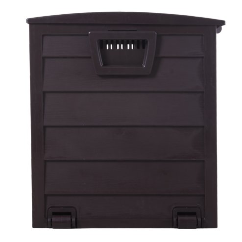 Living and Home 290L Outdoor Storage Deck Box with Wheels, Dark Brown