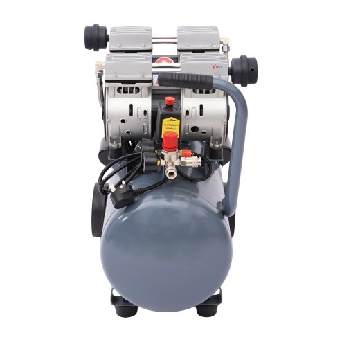 50L Air Compressor, Oil Free, 9.6cfm, 3.5HP/2.6kw, 115psi/8bar, Low Noise, Maintenance Free Compressor with 2 Pressure Gauges for Tire Pumping, Car Grooming, Home Spray-Painting, Nailing, Grey