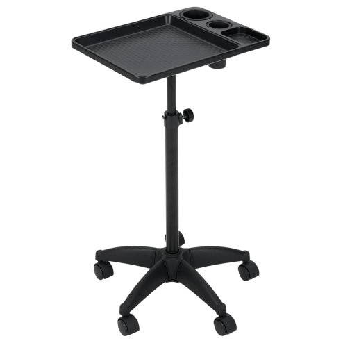 Living and Home Adjustable-Height Salon Tray on Wheels with Tool Holders