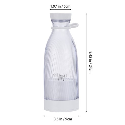 Living and Home 500ml Portable Personal Blender with 6-Leaf 304 Stainless Steel Blade, Electric Mini Blender, Juice Maker
