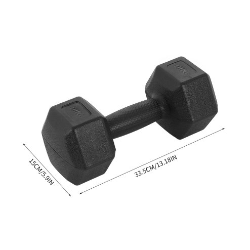 Living and Home Pair of 10KG Hex Dumbbells with Non-slip Grip