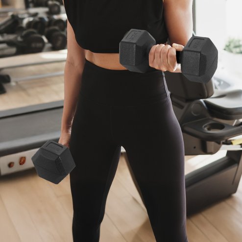 Living and Home Pair of 3KG Hex Dumbbells with Non-slip Grip