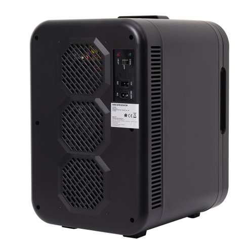 18L Dual-Use Mini Refrigerator with Handle, Mini Fridge, Black