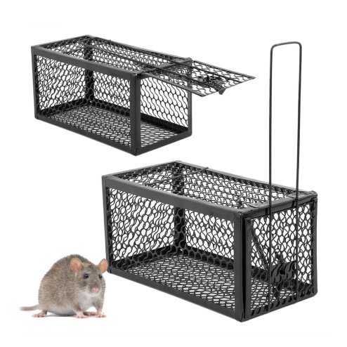 Living and Home 2 Pack Metal Humane Mouse Trap Cage Rat Catcher, 28cm (W) x 15cm (D) x 15cm (H)