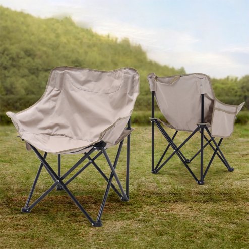 Living and Home Outdoor Portable Folding Camping Chair, Khaki