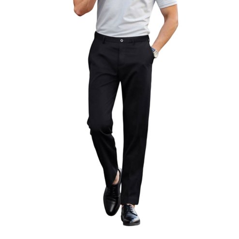 Living and Home Casual Belted Trousers with Side Pockets, Black
