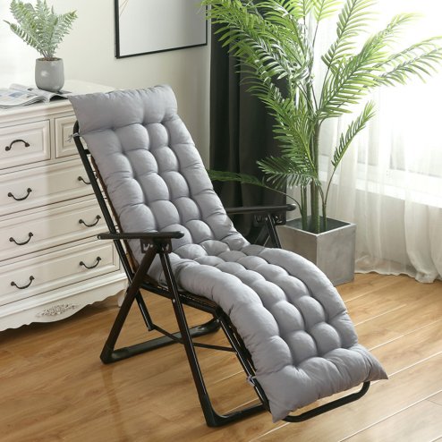 Living and Home Comfortable 8cm Thick Lounge Cushion, Thick Chair Pads, Bench Cushion, Sun Lounger Rocking Cushion, Grey, 48cm W x 170cm D x 8cm H
