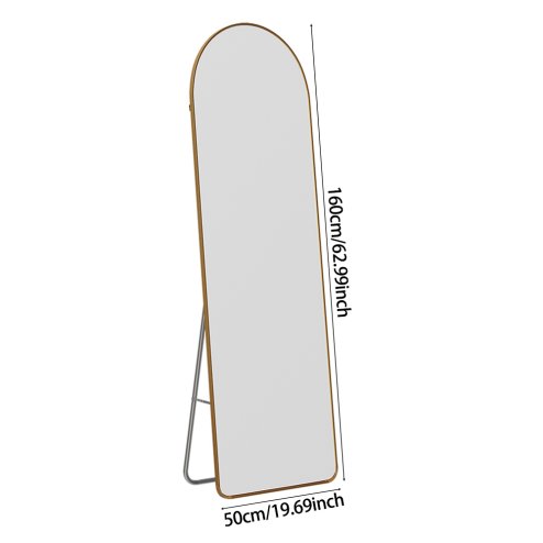 Living and Home Modern Arched Metal Floor Mirror