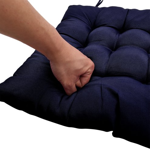 Living and Home 4Pcs Soft Thicken Tatami Seat Cushions, Seat Pads, 40cm W x 40cm D x 5cm H, Dark Blue