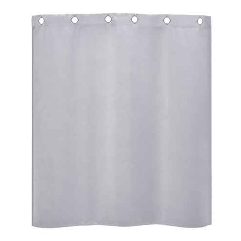 Pair of Solid Colour Grommet Top Polyester 100% Blackout Curtains with Stainless Steel Grommets, Light Grey, 117cm W x 137cm H