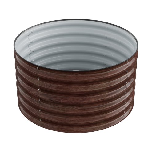 Living and Home 80cm Dia x 43cm H Round Metal Raised Garden Bed Planter Box