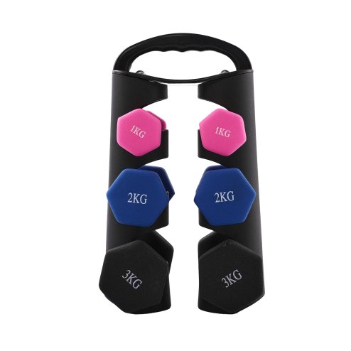 Living and Home 1/2/3 KG Fitness Dumbbells Home Hand Weights Set with Storage Stand