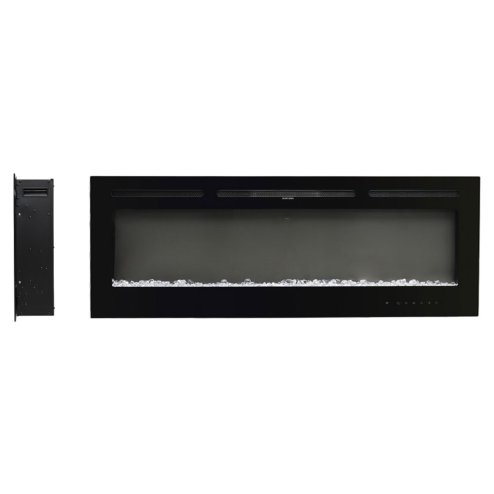 80 Inch Recessed & Wall Mounted Electric Fireplace with Remote, 12 Flame Colours