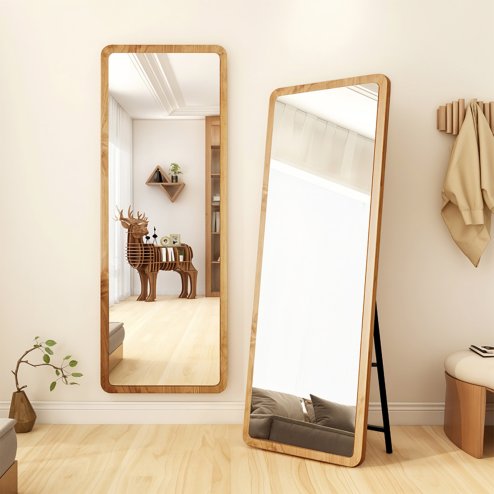 Rectangular Wood Framed Full Length Mirror, 160cm W x 50cm D