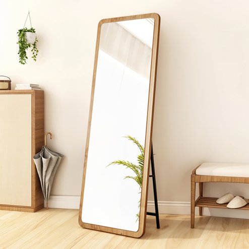 Rectangular Wood Framed Full Length Mirror, 160cm W x 50cm D